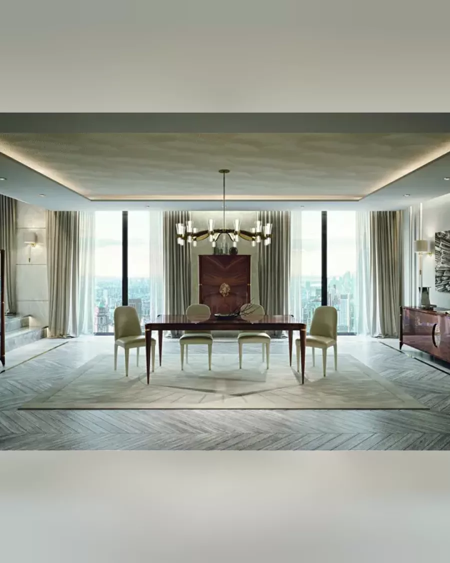 Ellipse Two-Door Glass Cabinet, Francesco Pasi dining room