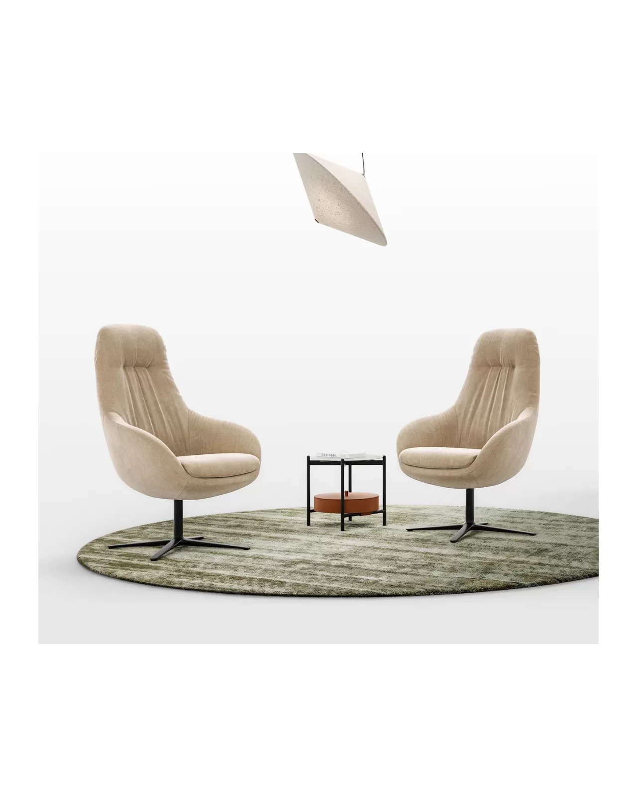 Flo Armchair by Dall'Agnese, a modern accent chair on a black metal base