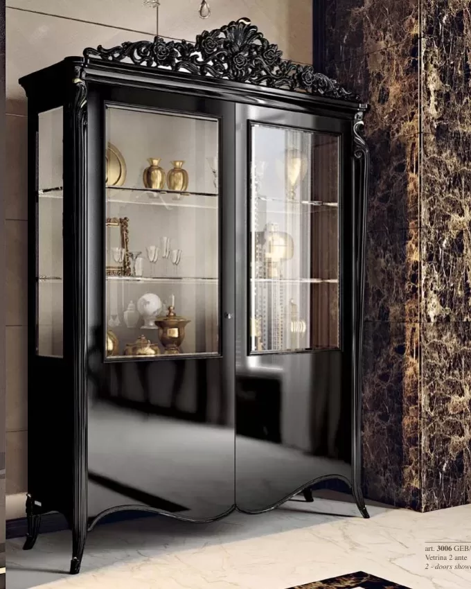 Opera Shaped Silver Cabinet, Italian furniture store