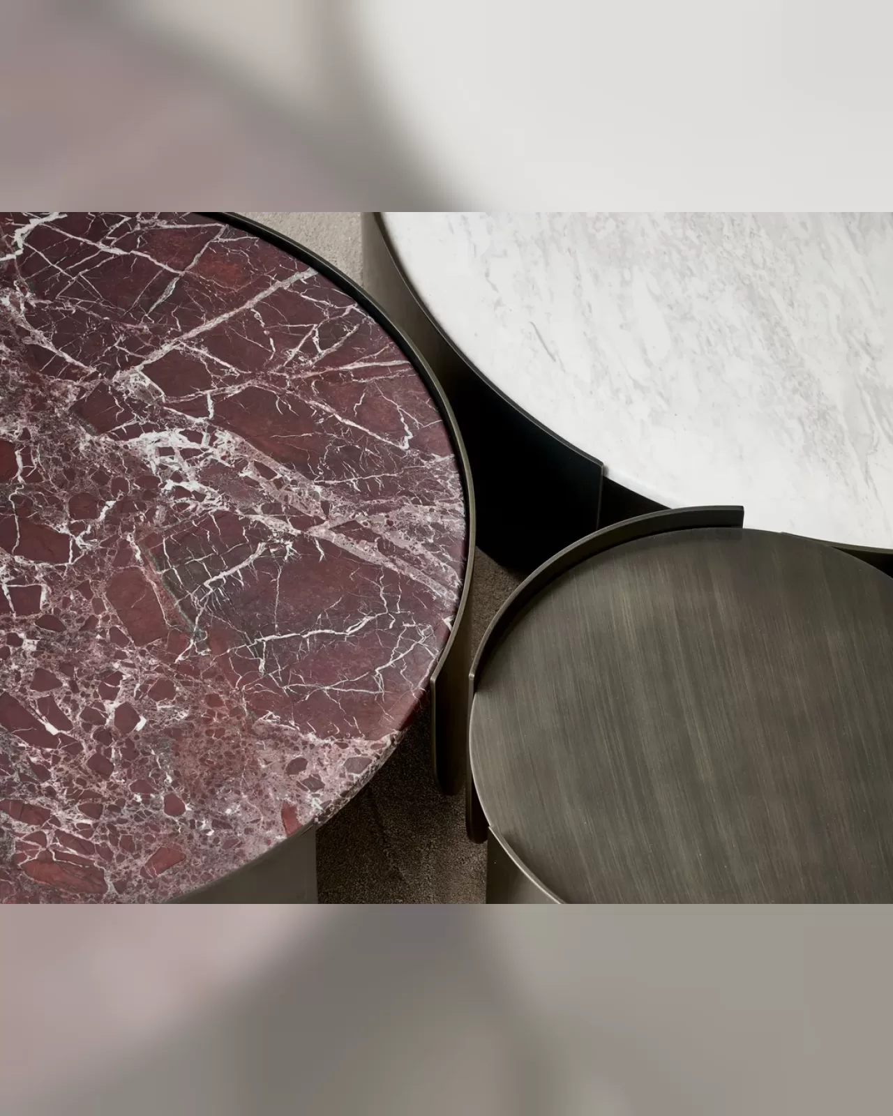 Atenae Coffee Tables by Cantori, cocktail table in four sizes for a luxury living room