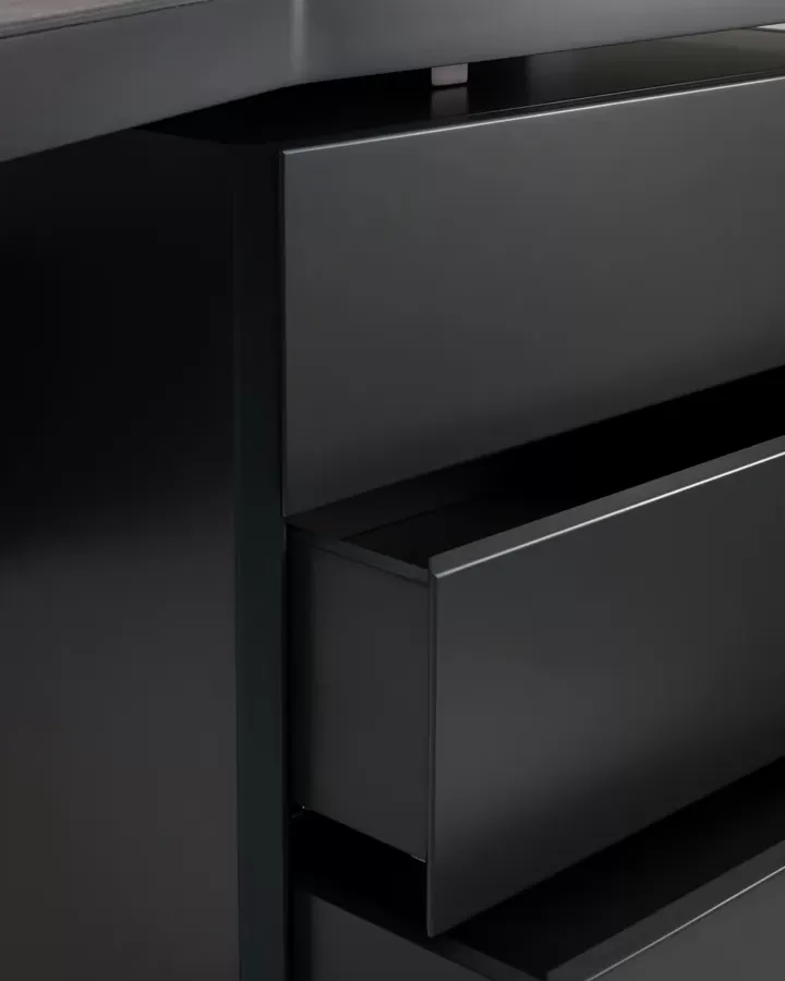Macao Desk by Cantori, executive desk with a leather worktop, 244 cm long