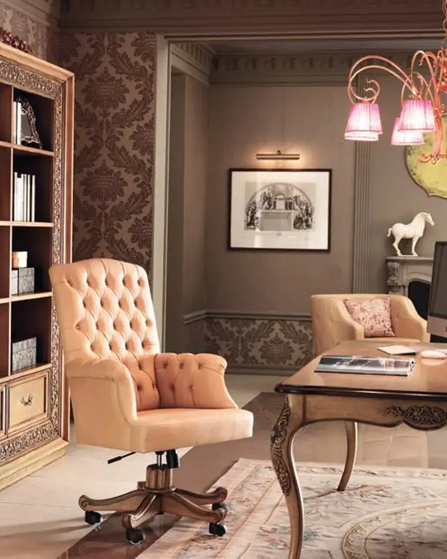 Gran Guardia Armchair 2042 by Francesco Pasi, armchair across from a luxury desk