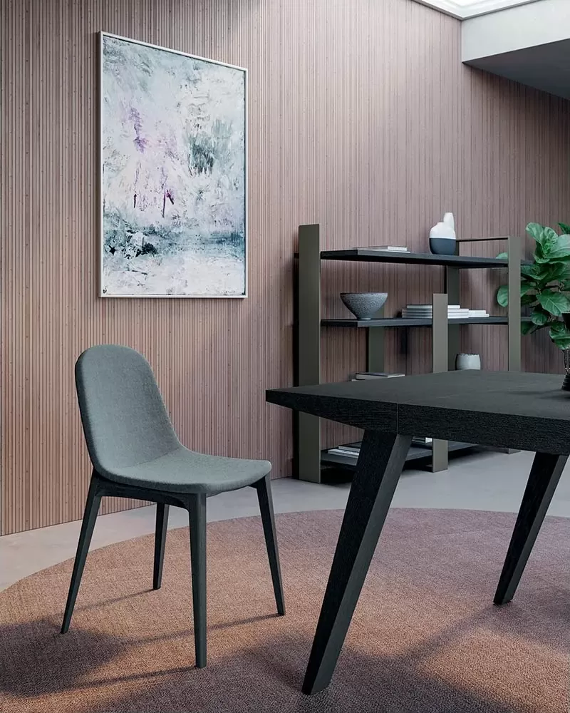 Sedia da pranzo Hull di Dall'Agnese, sedia da pranzo di design con scocca in cuoio rigido