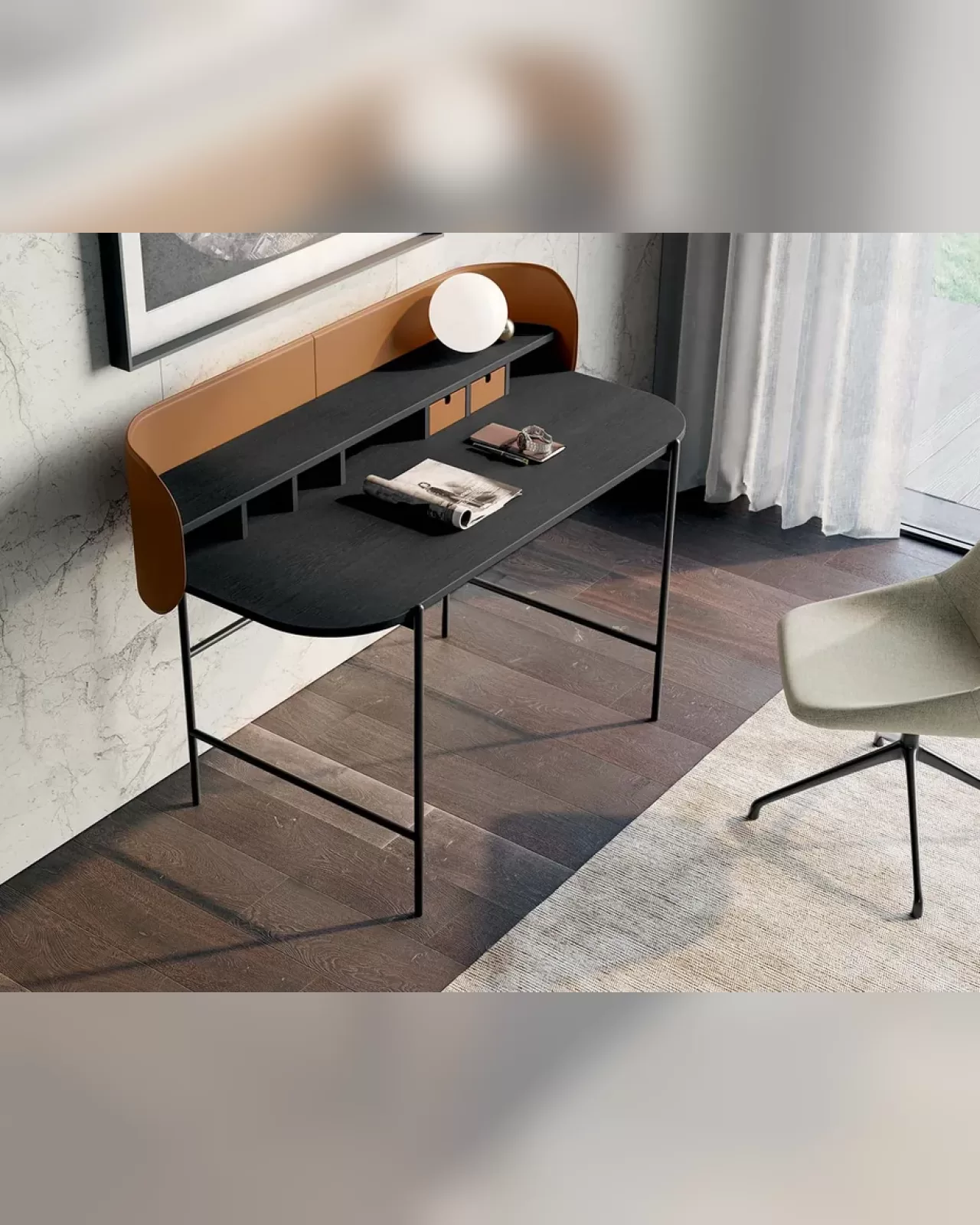 Sedia da pranzo Le Mans di Dall'Agnese, sedia contemporanea per la sala da pranzo con tre basi