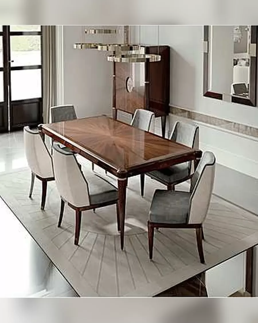 Tavolo da pranzo rotondo Ellipse di Francesco Pasi, tavolo da pranzo di lusso con diametro di 180 cm e piano girevole centrale
