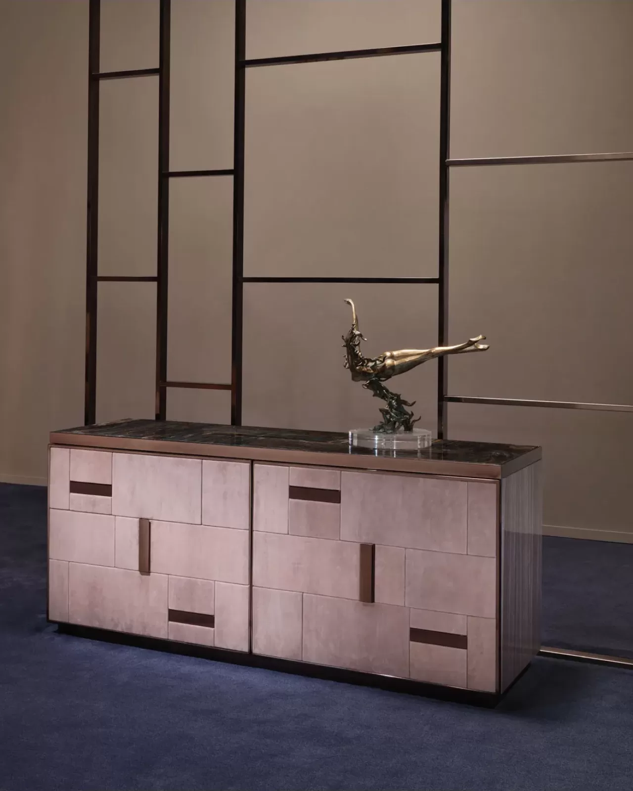 Cromo Dresser, long dresser 160 cm wide for a luxury bedroom
