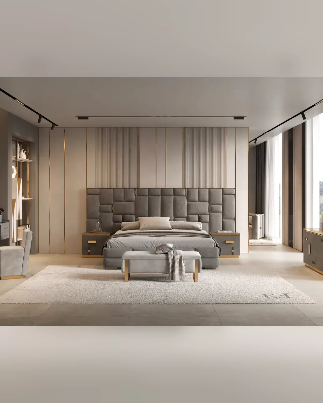 Cromo Plus Nightstand, designer bedside table for the master bedroom
