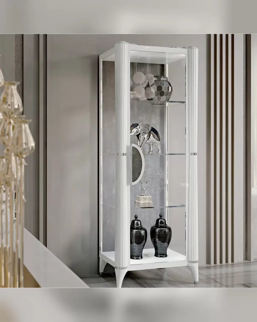 Ellipse One-Door Glass Cabinet by Francesco Pasi, glass door cabinet 73 cm wide