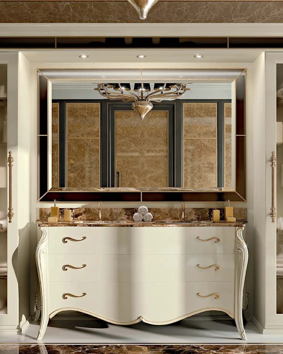 Mobile bagno doppio Opera di Francesco Pasi, mobile credenza intagliato