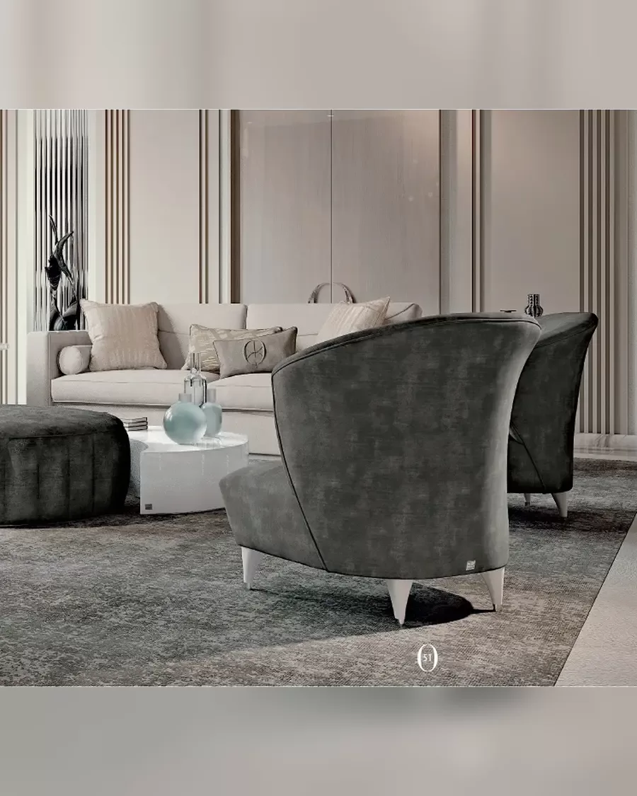 Ellipse Sofa with Straight Arms by Francesco Pasi, to pair with a classic sofa
