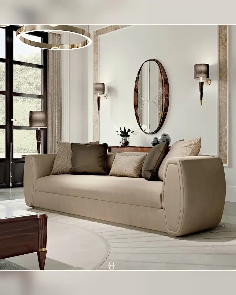 Ellipse Sofa with Rounded Arms by Francesco Pasi, modern couch