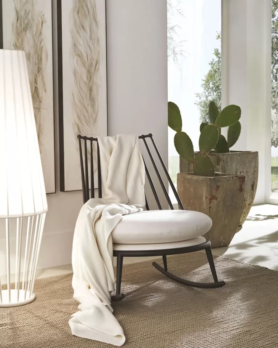 Aurora Iron Back Rocking Chair by Cantori, armchairs made in italy