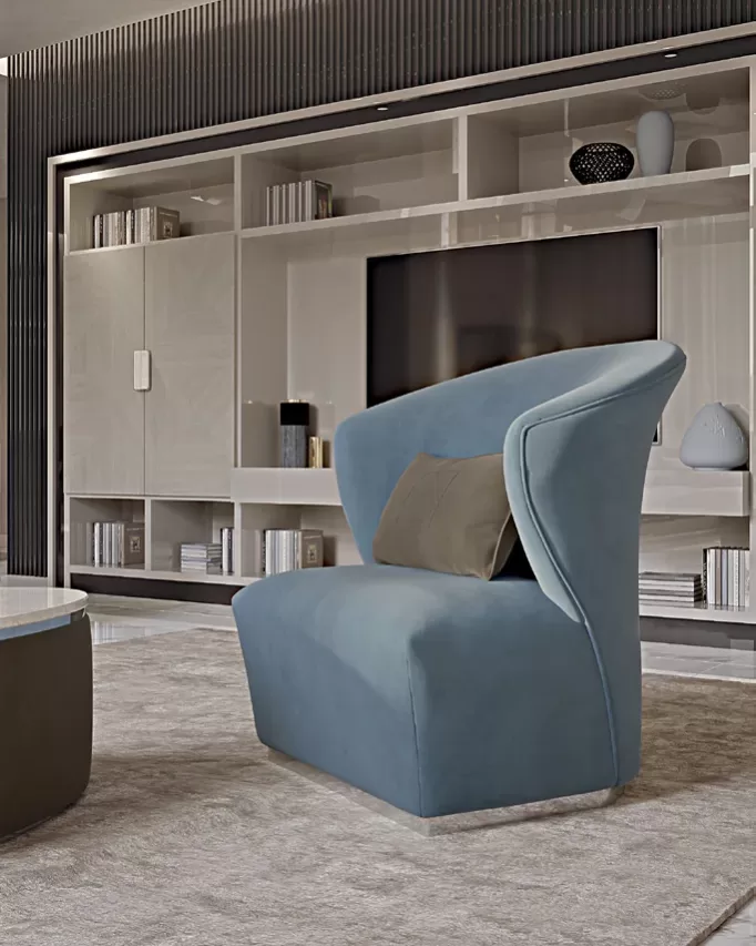 Icon Armchair by Francesco Pasi, to pair with a velvet couch