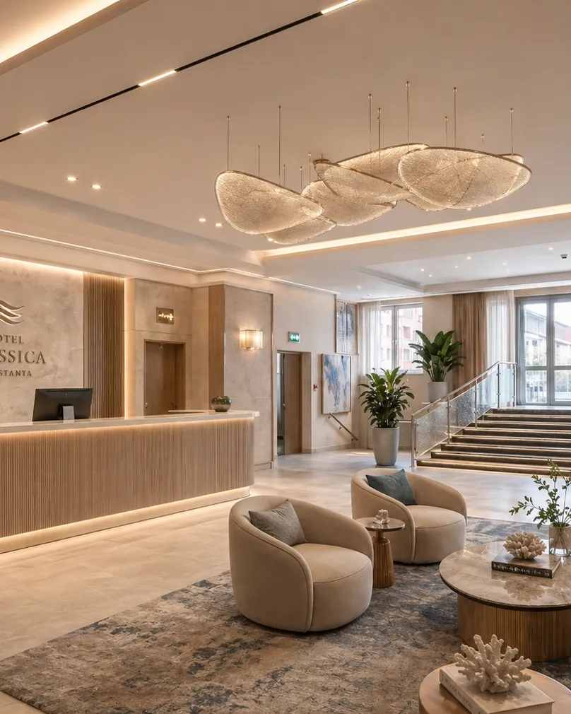 Hotel interior design London lobby and lounge concept, Nobili Design