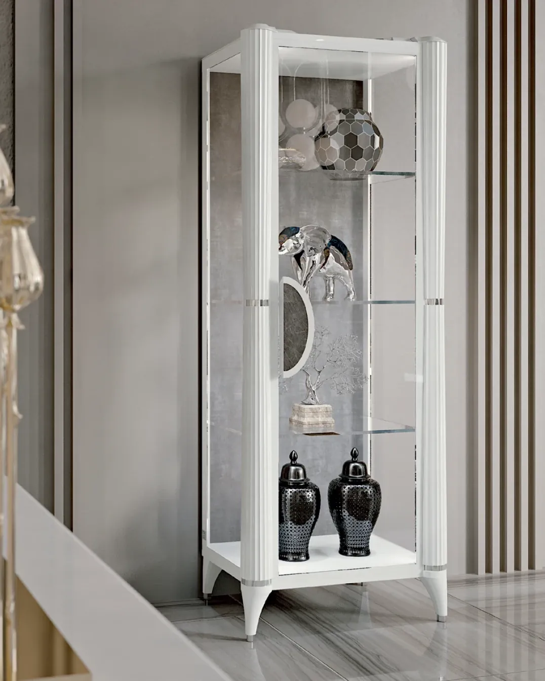 Ellipse One-Door Glass Cabinet, image 2 of 3, Francesco Pasi Ellipse collection