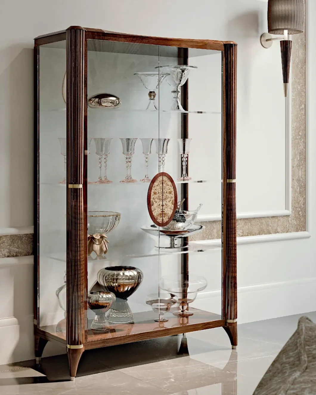 Ellipse Two-Door Glass Cabinet by Francesco Pasi, italian made furniture