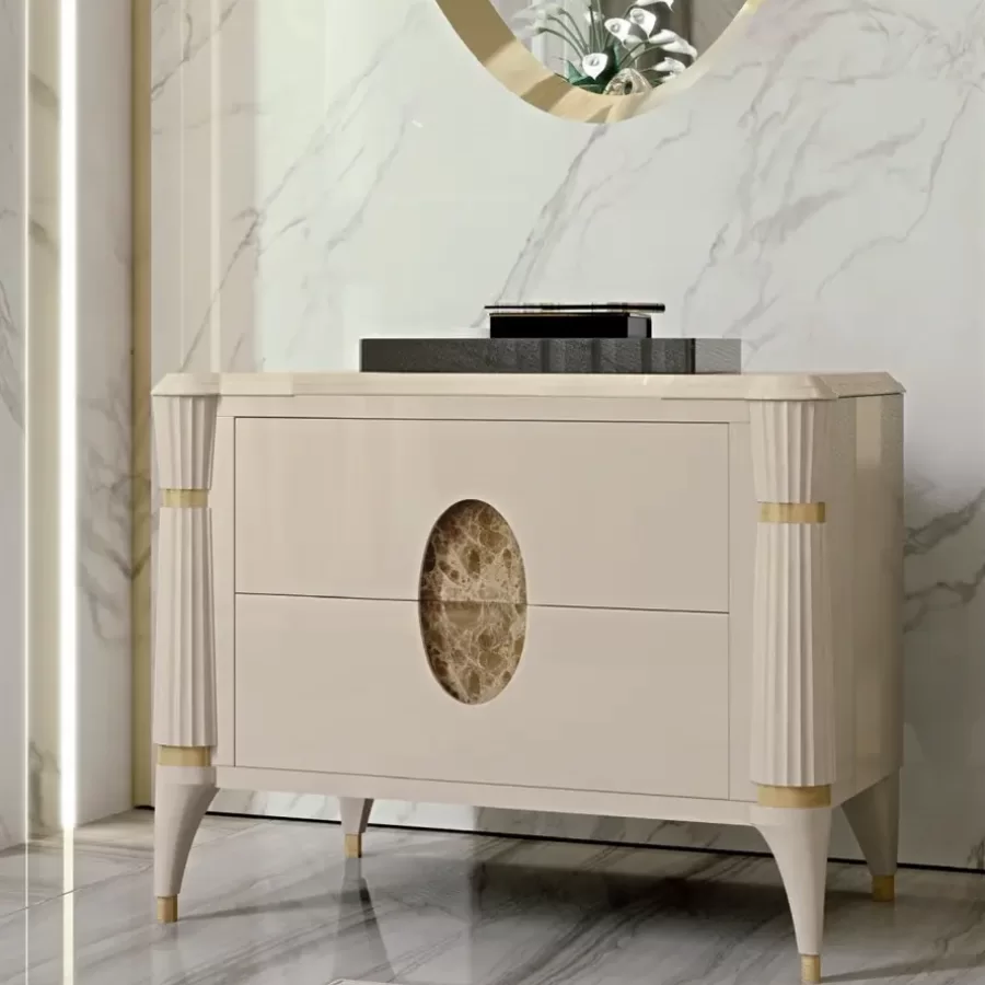 Ellipse Bedside Table by Francesco Pasi, for luxury bedroom furniture sets