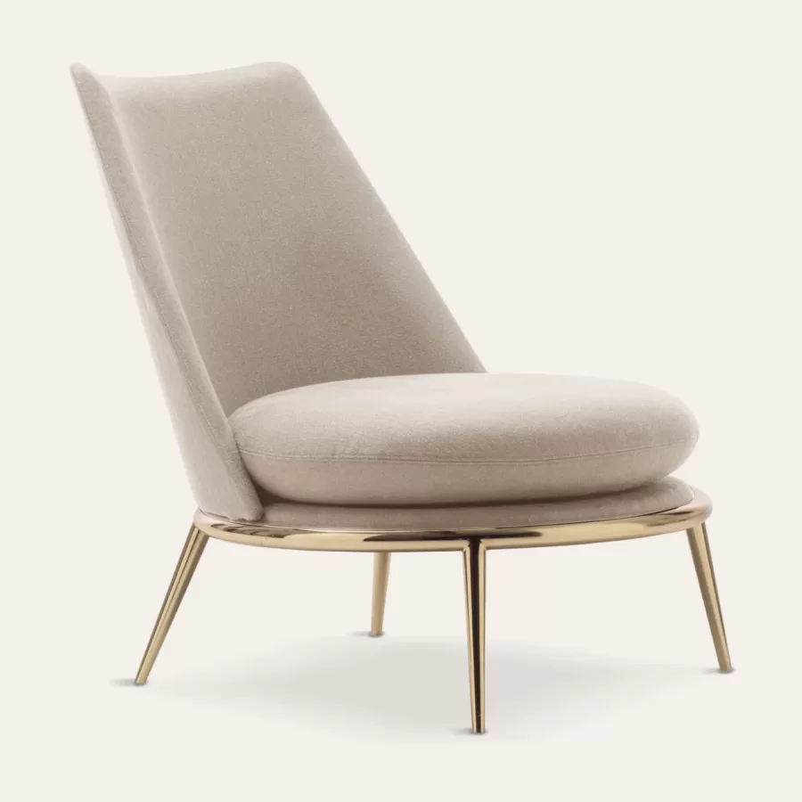 Aurora Armchair by Cantori, Italian furniture company for the living room, in leather