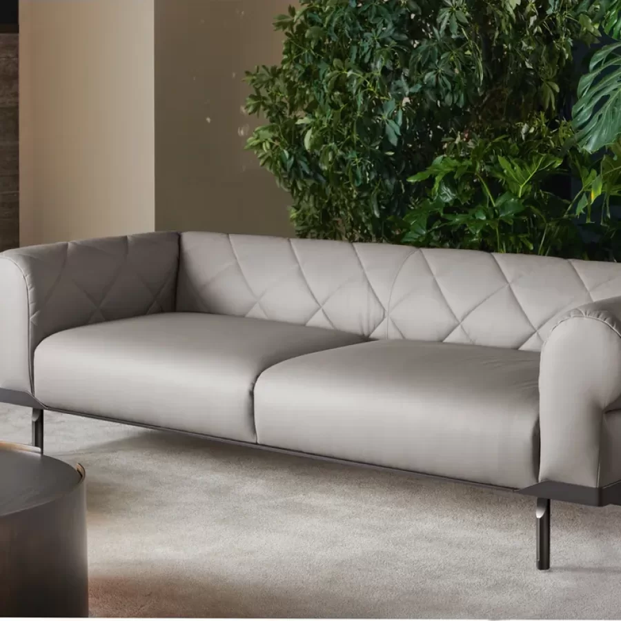 Gregory Sofa by Cantori, Italian furniture company for the living room, in leather