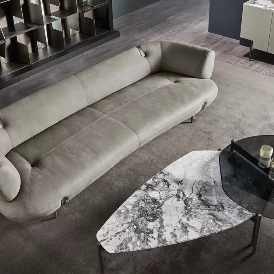 Johnson Sofa by Cantori, Italian furniture company for the living room, in leather