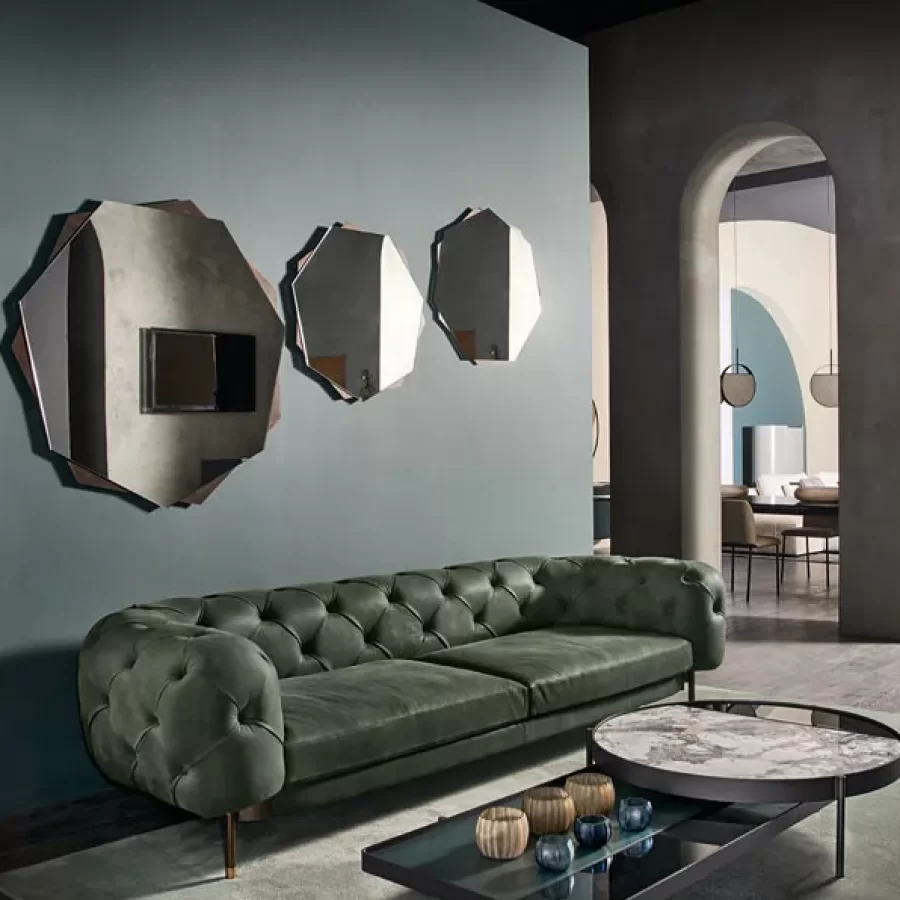 Medea Mirror by Cantori, Italian mirror, wall mirror, made to order in Italy