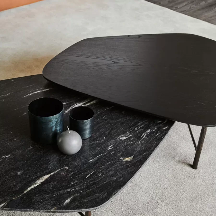 Shanghai Coffee Table by Cantori, Italian furniture company for the living room, marble top