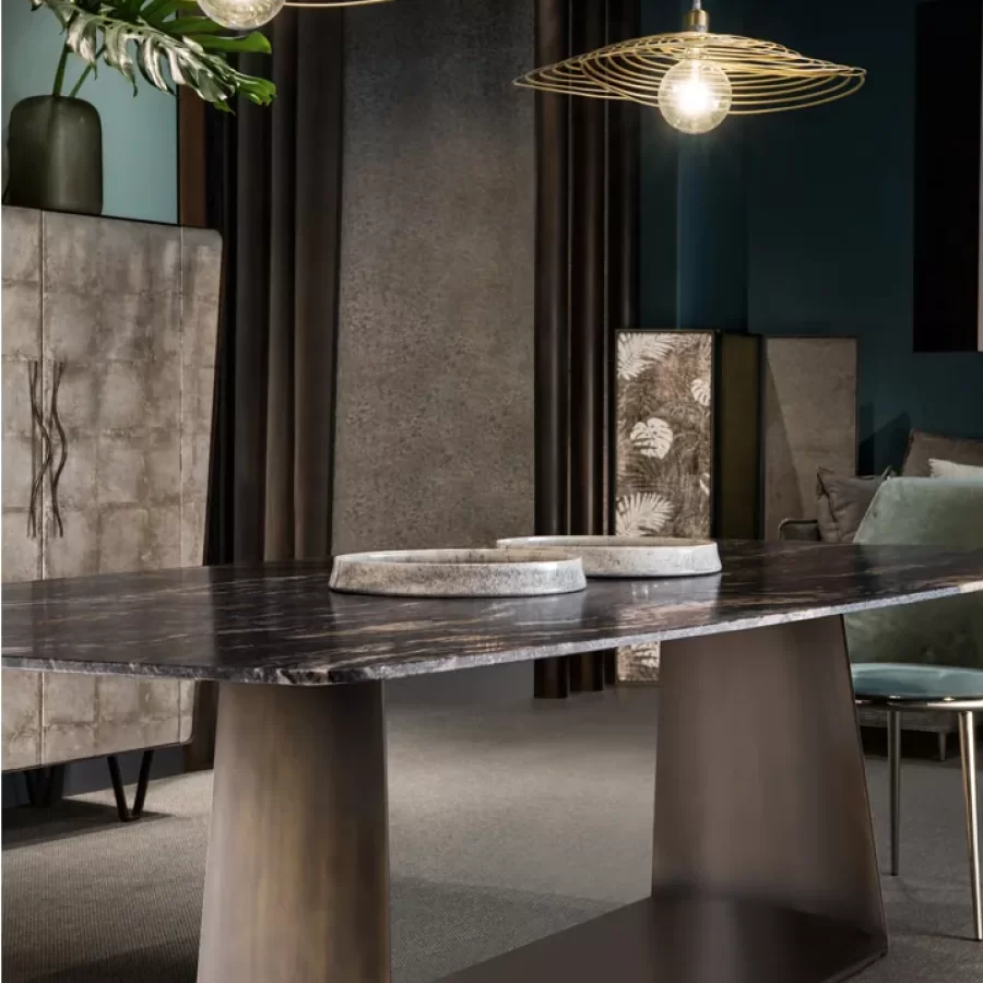 Teseo Dining Table by Cantori, Italian furniture company for the dining room, marble top