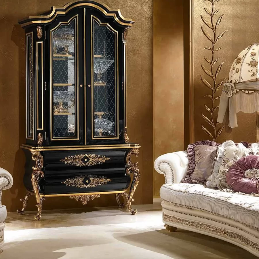 Aida Two-Door Showcase AD018 by Cappelletti, display cabinet, 126 cm wide
