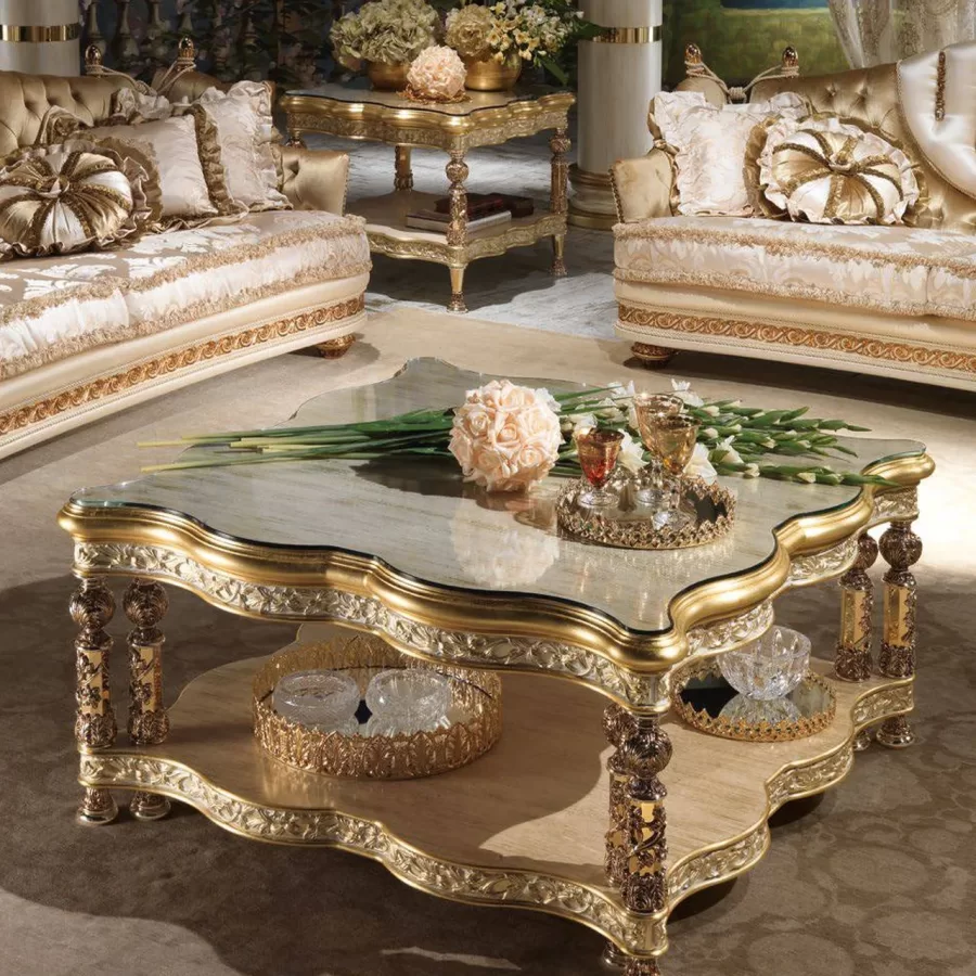 Royal Coffee Table RY074, Cappelletti Royal collection, classic Italian coffee table in a classic living room setting, photo 1 of 3