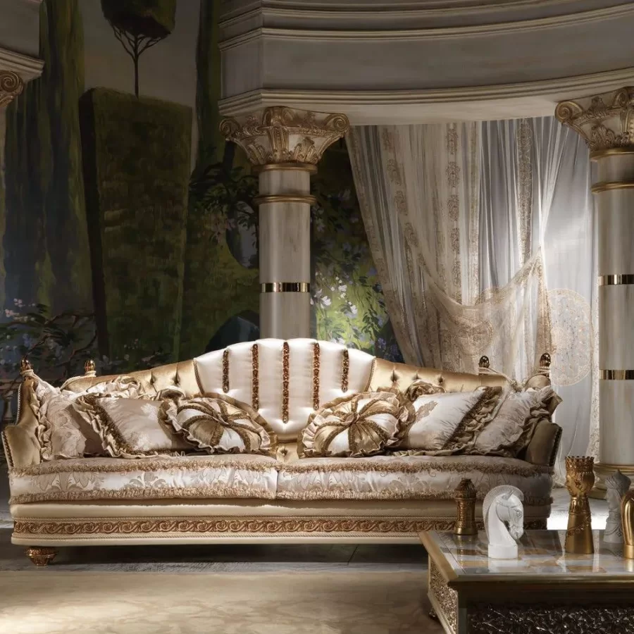 Royal Three-Seater Sofa RY073, Cappelletti Royal collection, classic Italian sofa in a classic living room setting, photo 1 of 3