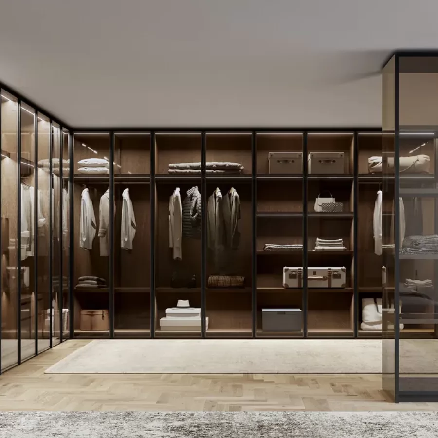 Glass Up Wardrobe by Dall'Agnese, luxury bedroom furniture