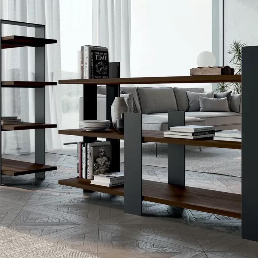 Kyoto Bookcase by Dall'Agnese, living room bookcase, 126 to 190 cm wide