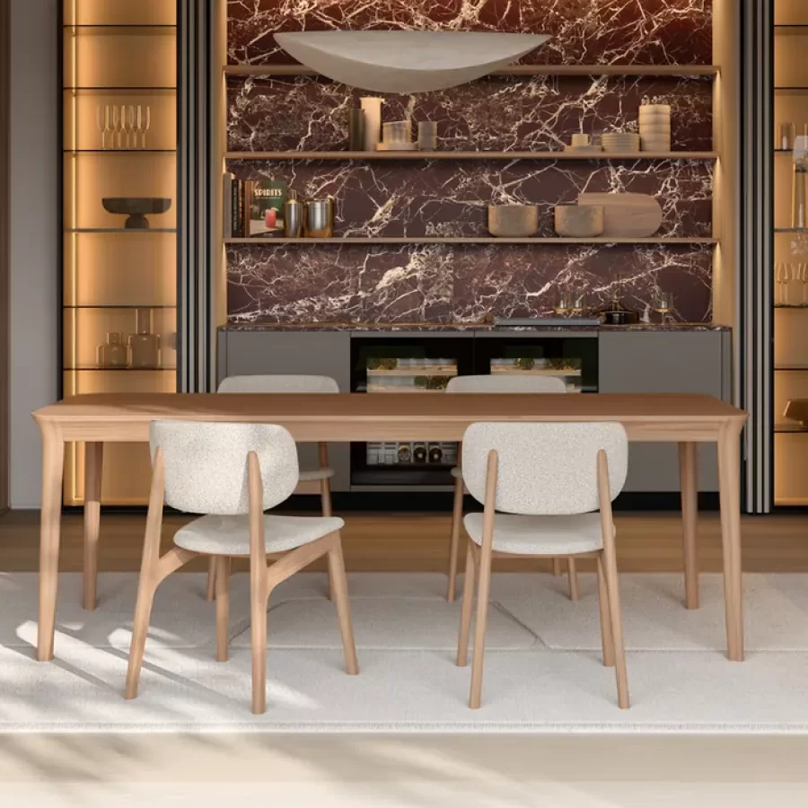 Smooth Dining Table by Dall'Agnese, high-end furniture for the dining room, extendable dining table