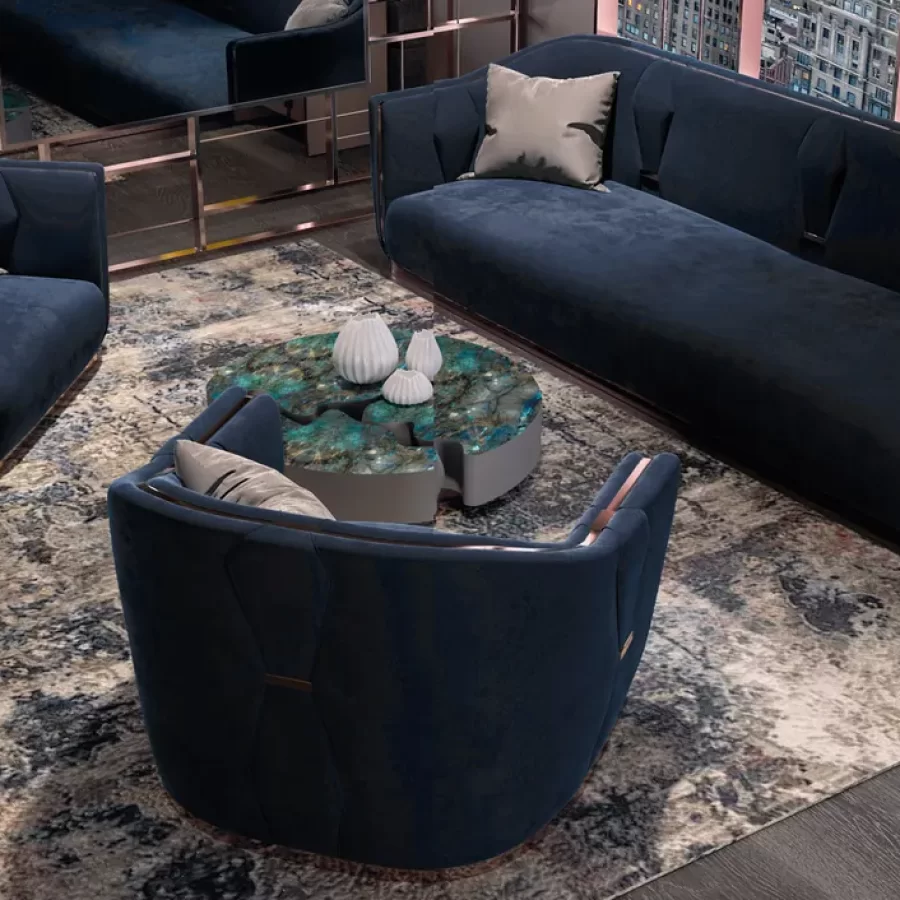 Nefrite Sofa by Epoque, leather sofa, made to order in Italy