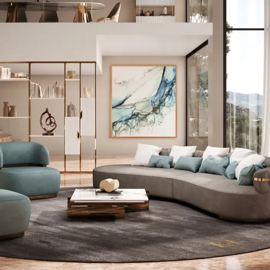 Zamia Sofa by Epoque, designer leather sofa, made to order in Italy