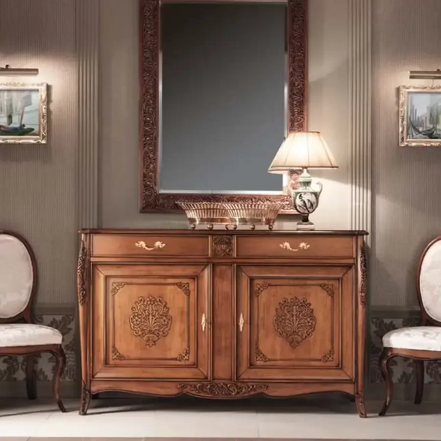 Gran Guardia Mirror 2100 by Francesco Pasi, hand-carved mirror, 108 cm wide