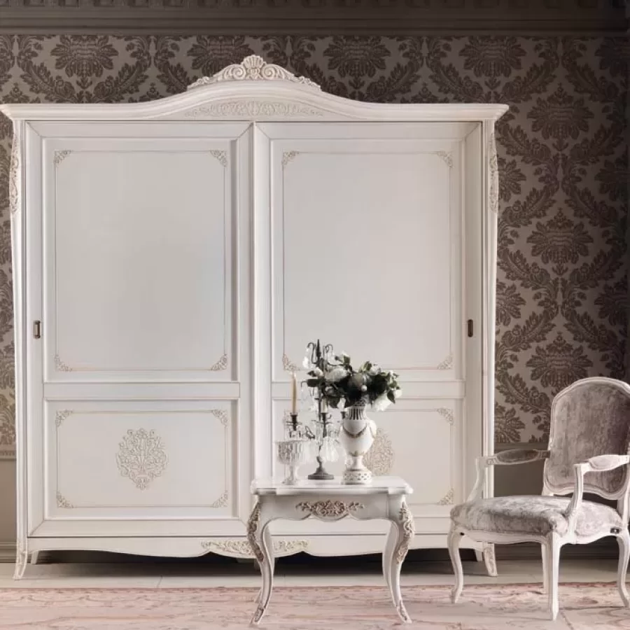 Gran Guardia Wardrobe, 2 Sliding Doors, Wood Panels by Francesco Pasi, luxury bedroom furniture