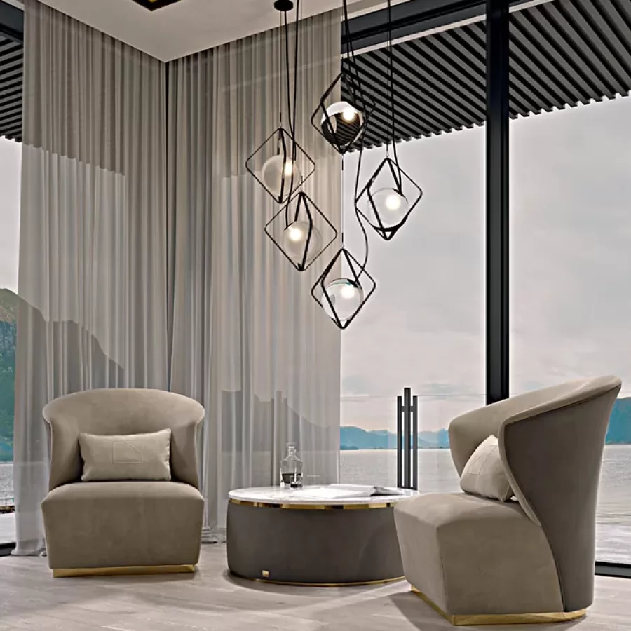 Icon Upholstered Round Coffee Table by Francesco Pasi, cocktail table, made to order in Italy