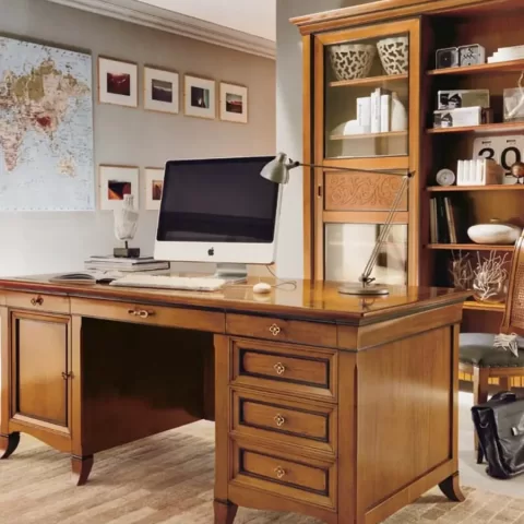New Deco Desk, Leather Top