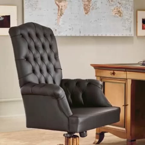 New Deco Capitonne Leather Armchair