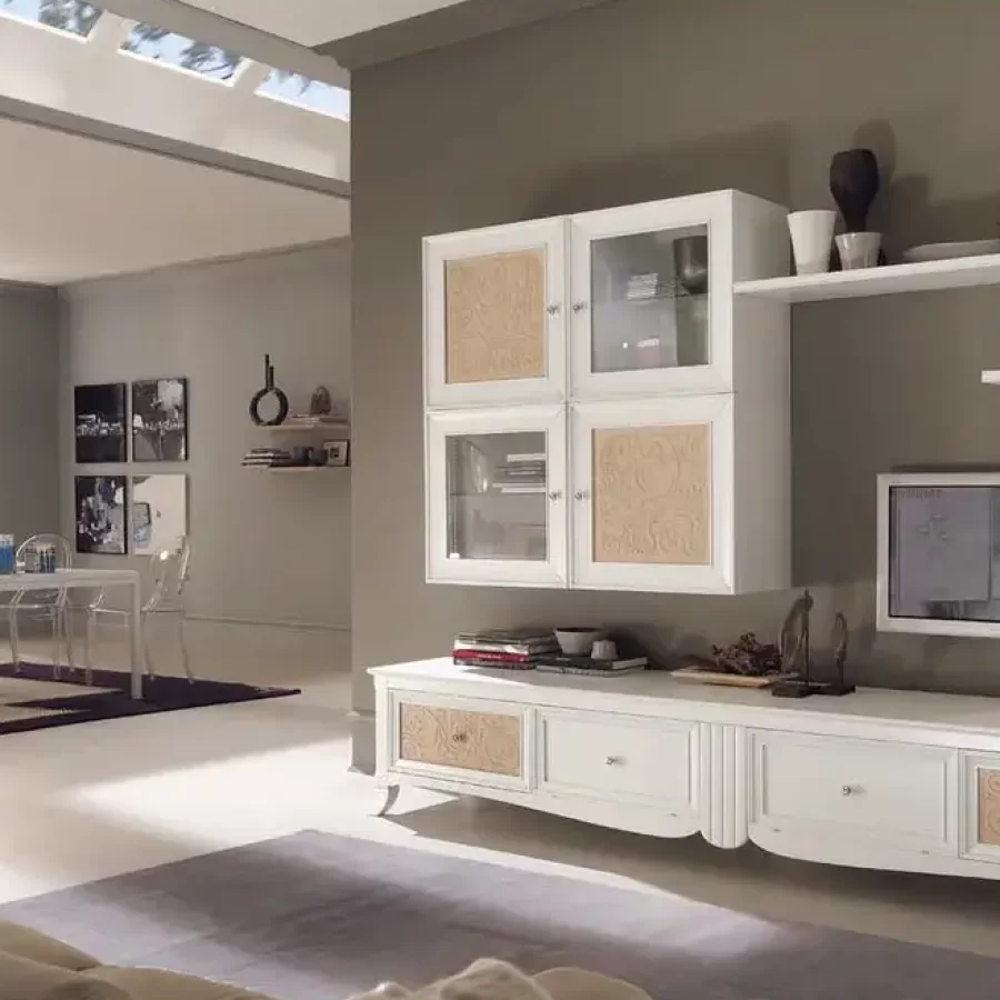 Composizione a parete New Deco 3 di Francesco Pasi, mobili classici italiani per il soggiorno