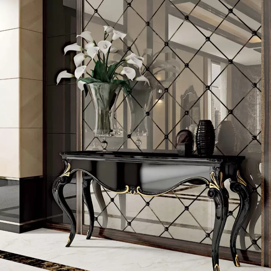 Opera Console with Marble Top by Francesco Pasi, console table for living room, 160 cm wide