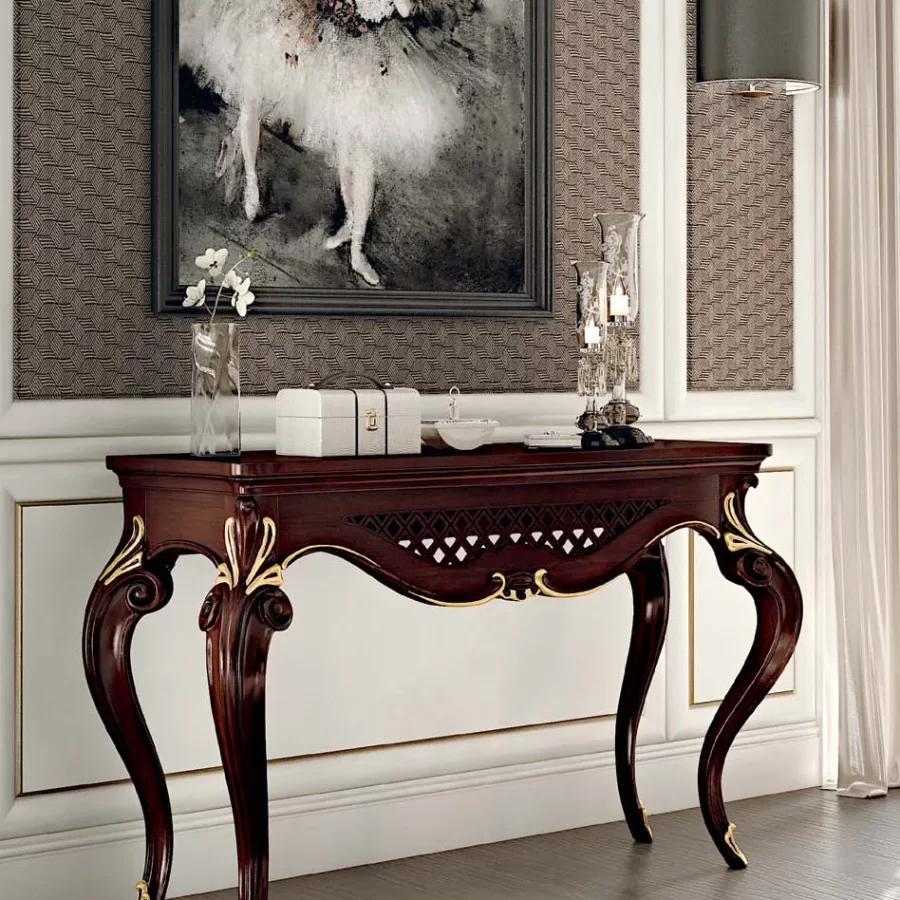 Opera Console with Marble Top by Francesco Pasi, console table for living room, 130 cm wide