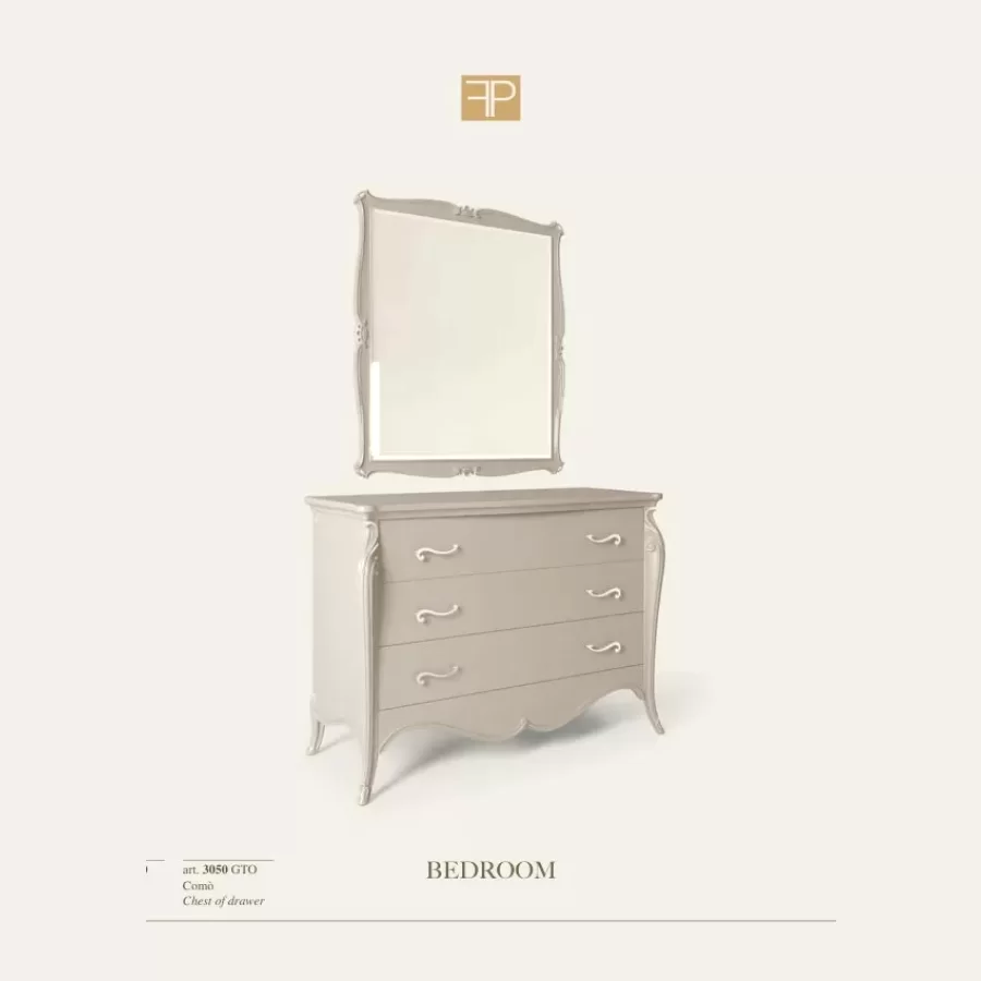 Opera Shaped Chest of Drawers, 3 Drawers by Francesco Pasi, Italian bedroom design
