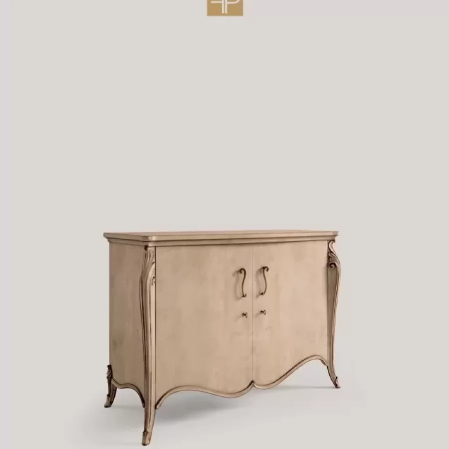 Opera Shaped Sideboard, Flat Doors, 2 Doors by Francesco Pasi, buffet storage cabinet, 170 cm wide