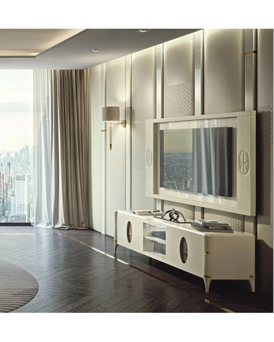Ellipse leather tv wall panel, Francesco Pasi, supplementary photo, photo 1 of 4