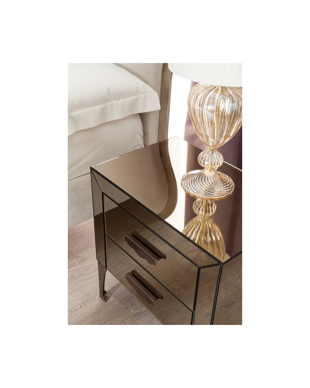 Adone bedside table by Cantori, in an interior setting, photo 3 of 3