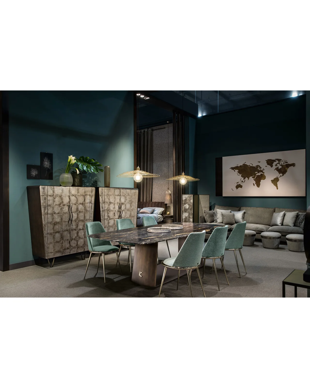 Teseo dining table by Cantori, in an interior setting, photo 3 of 3