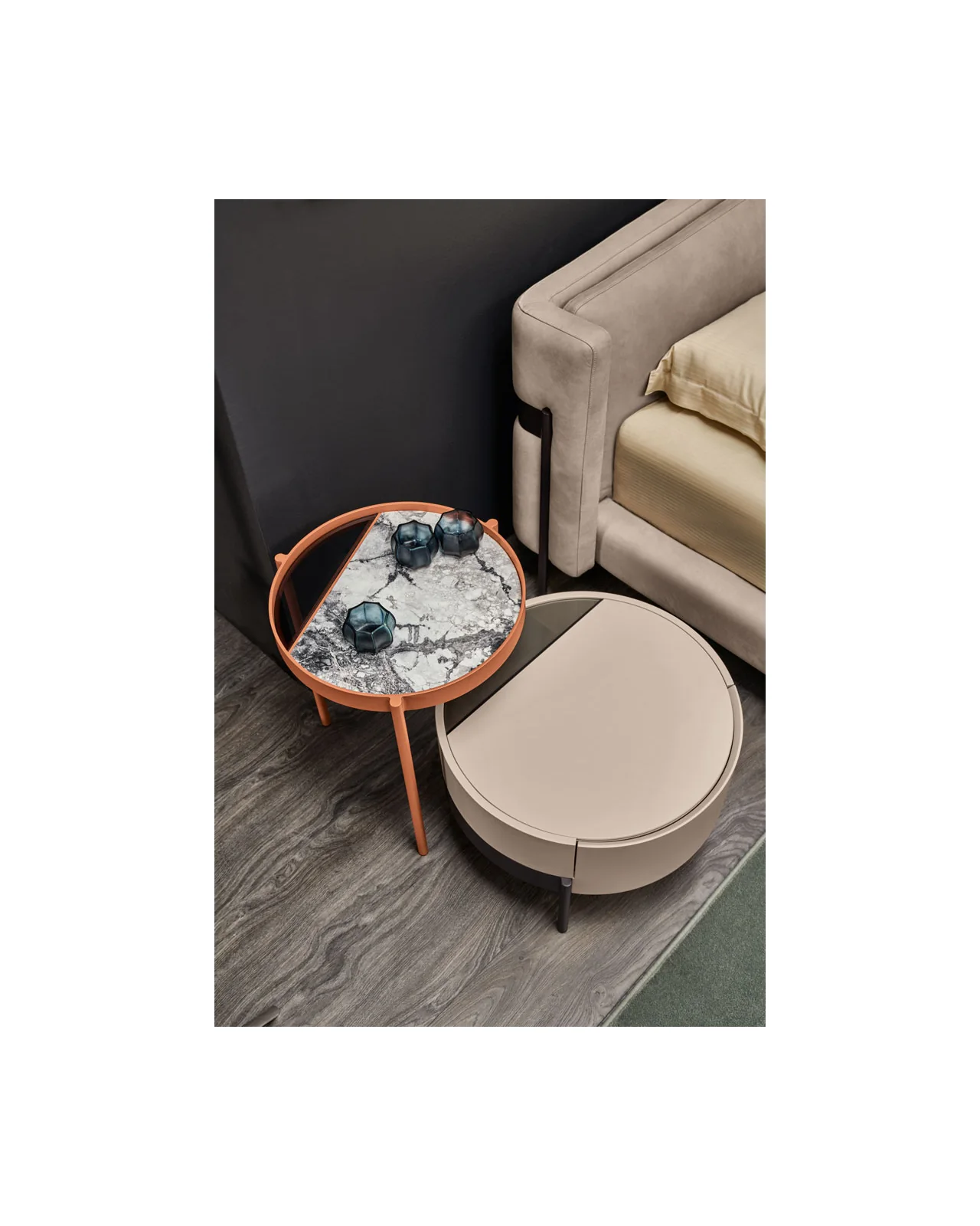 Valley bedside table by Cantori, in an interior setting, photo 3 of 4