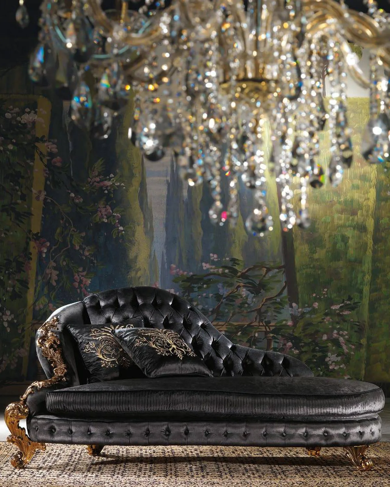Dormeuse Royal RY176, collezione Royal di Cappelletti, chaise longue classica italiana, vista prodotto, foto 1 di 2